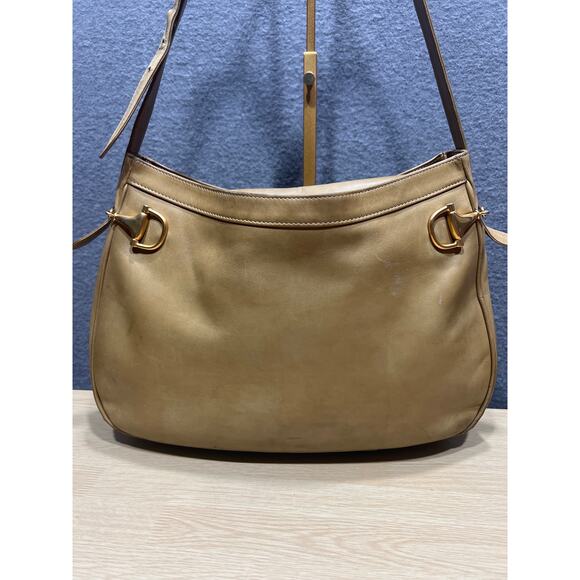 Vintage 1970’s Gucci Horsebit Beige Crossbody Shoulder Bag (some flaws READ) - Picture 1 of 16